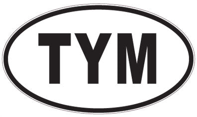 TYM - 3 Letter Initials Oval Magnet