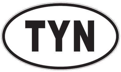 TYN - 3 Letter Initials Oval Magnet