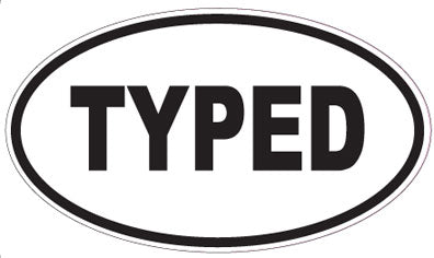 TYPED - Oval Magnet