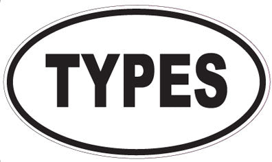 TYPES - Oval Sticker
