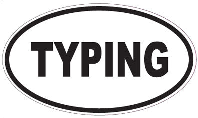 TYPING - Oval Sticker