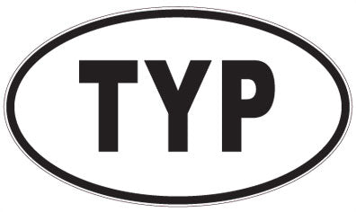 TYP - 3 Letter Initials Oval Magnet