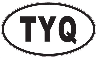 TYQ - 3 Letter Initials Oval Magnet