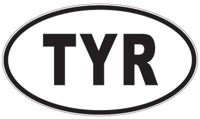 TYR - 3 Letter Initials Oval Magnet