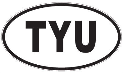 TYU - 3 Letter Initials Oval Magnet
