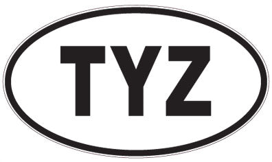 TYZ - 3 Letter Initials Oval Magnet