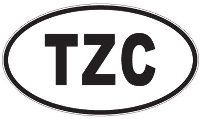 TZC - 3 Letter Initials Oval Magnet