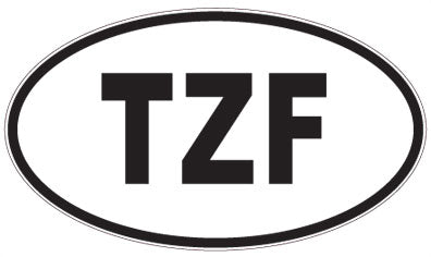 TZF - 3 Letter Initials Oval Magnet