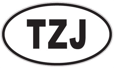 TZJ - 3 Letter Initials Oval Sticker