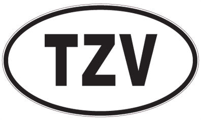 TZV - 3 Letter Initials Oval Magnet