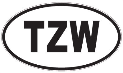 TZW - 3 Letter Initials Oval Magnet