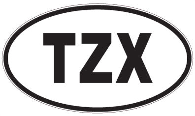 TZX - 3 Letter Initials Oval Magnet