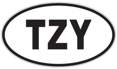 TZY - 3 Letter Initials Oval Magnet