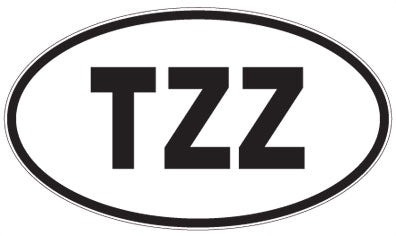 TZZ - 3 Letter Initials Oval Magnet
