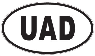 UAD - 3 Letter Initials Oval Sticker