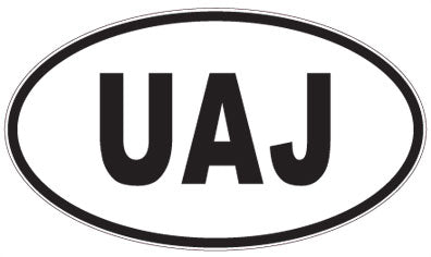 UAJ - 3 Letter Initials Oval Magnet