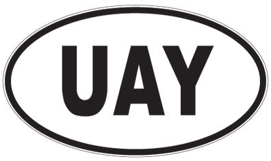 UAY - 3 Letter Initials Oval Magnet