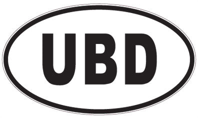 UBD - 3 Letter Initials Oval Magnet