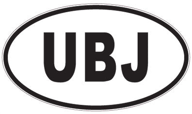 UBJ - 3 Letter Initials Oval Magnet