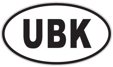UBK - 3 Letter Initials Oval Magnet