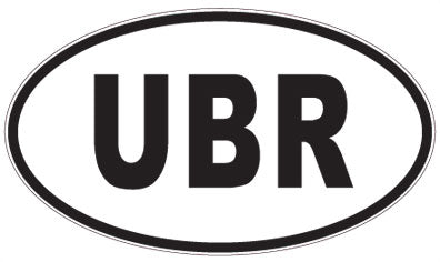 UBR - 3 Letter Initials Oval Magnet