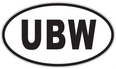 UBW - 3 Letter Initials Oval Magnet
