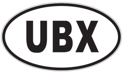 UBX - 3 Letter Initials Oval Magnet