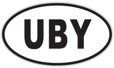 UBY - 3 Letter Initials Oval Magnet