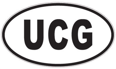 UCG - 3 Letter Initials Oval Magnet