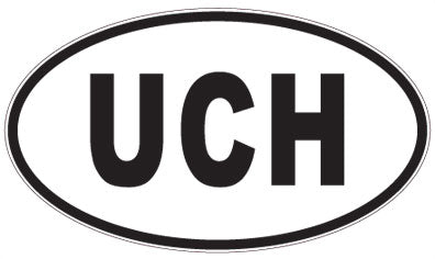 UCH - 3 Letter Initials Oval Magnet