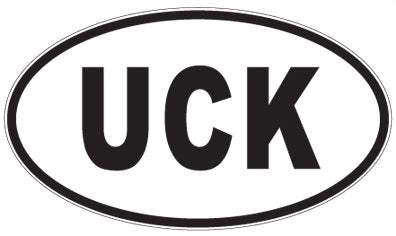 UCK - 3 Letter Initials Oval Magnet