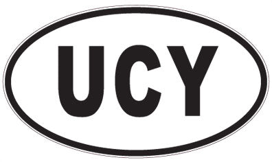 UCY - 3 Letter Initials Oval Magnet