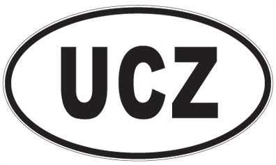 UCZ - 3 Letter Initials Oval Magnet