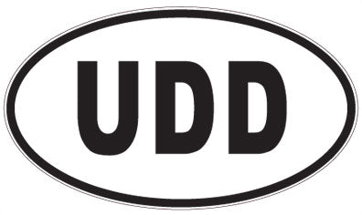 UDD - 3 Letter Initials Oval Magnet