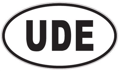 UDE - 3 Letter Initials Oval Magnet