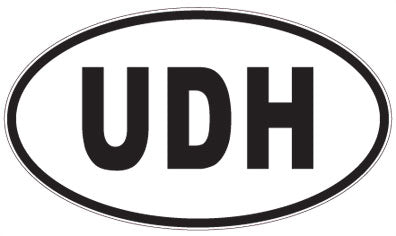 UDH - 3 Letter Initials Oval Sticker