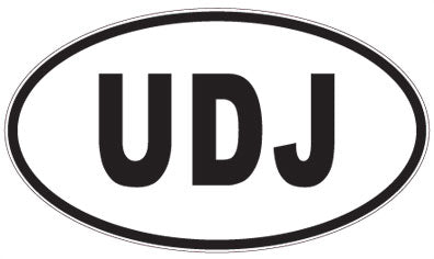 UDJ - 3 Letter Initials Oval Magnet