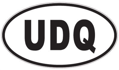 UDQ - 3 Letter Initials Oval Magnet