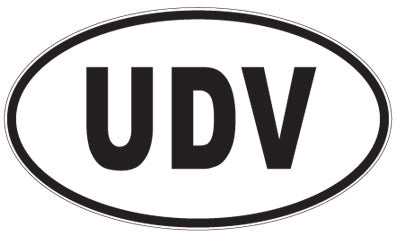 UDV - 3 Letter Initials Oval Magnet