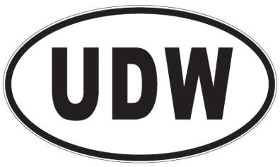 UDW - 3 Letter Initials Oval Sticker