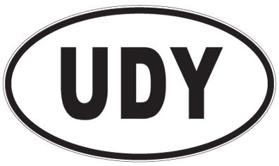 UDY - 3 Letter Initials Oval Magnet