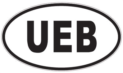UEB - 3 Letter Initials Oval Magnet