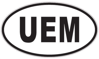 UEM - 3 Letter Initials Oval Sticker