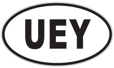 UEY - 3 Letter Initials Oval Magnet