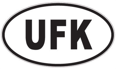 UFK - 3 Letter Initials Oval Magnet