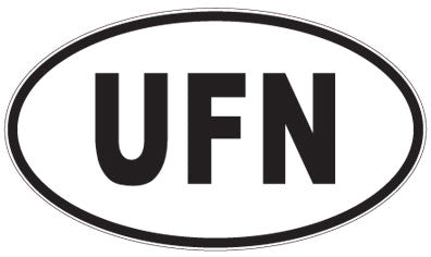 UFN - 3 Letter Initials Oval Magnet