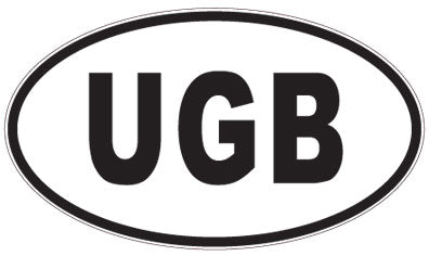 UGB - 3 Letter Initials Oval Magnet