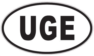 UGE - 3 Letter Initials Oval Magnet
