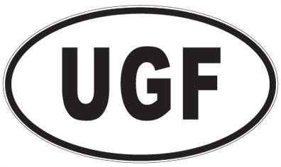UGF - 3 Letter Initials Oval Magnet