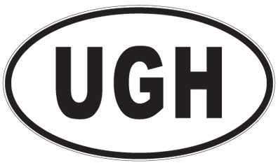 UGH - 3 Letter Initials Oval Magnet